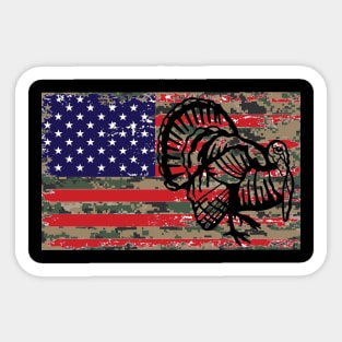 CAMO AMERICAN FLAG USA TURKEY HUNTER Sticker